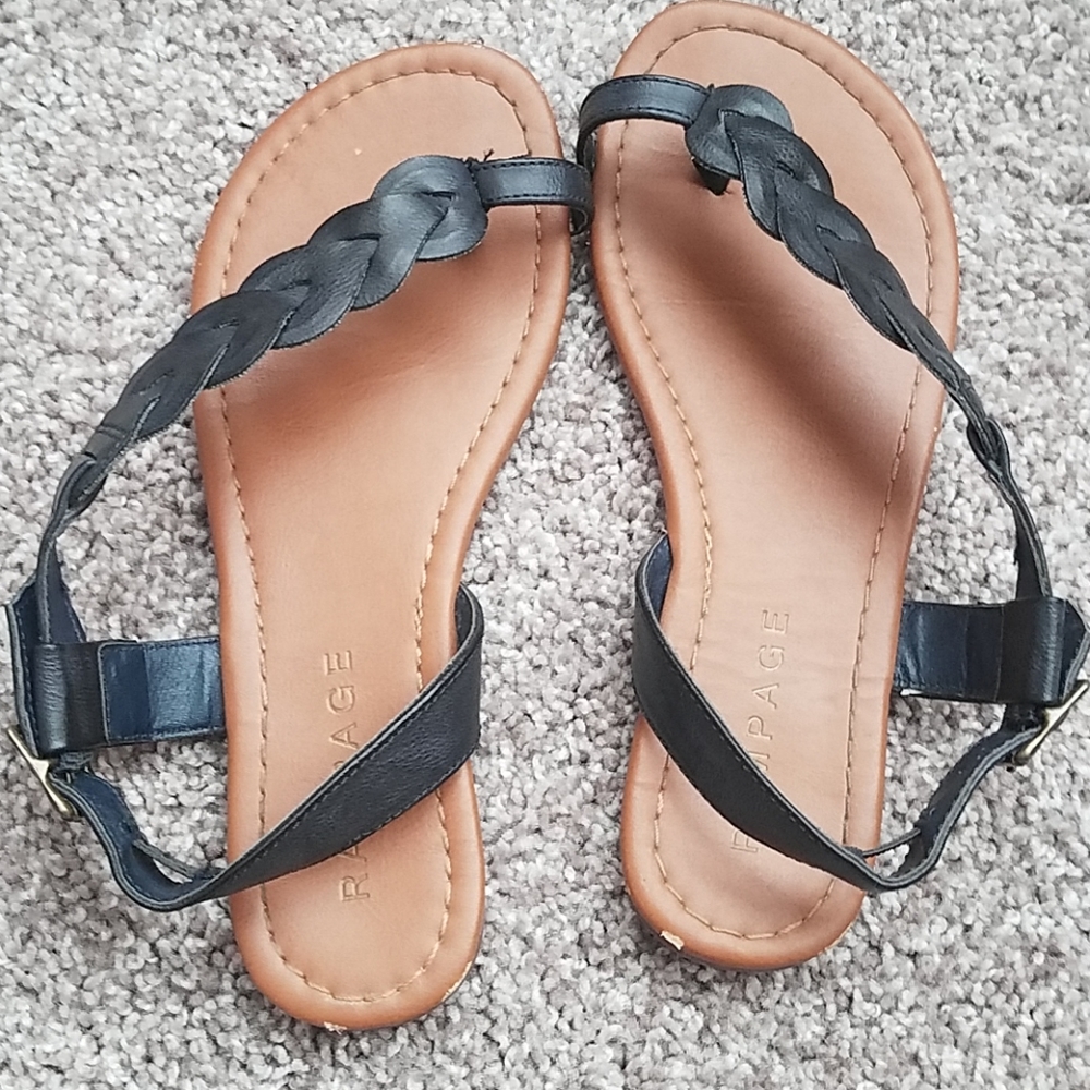 Black braided sandals
